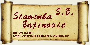 Stamenka Bajinović vizit kartica